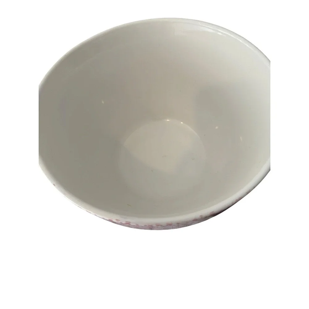 3‎ Piece Pink Heart Spongeware Mixing Bowl Pink White Vintage Cottagecore